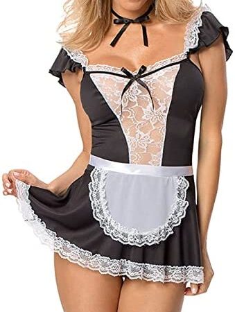Bunanphy Lingerie Sets for Women UK Maid Costume Womens Sexy Lingerie Cosplay Dress Babydoll Sleepwear