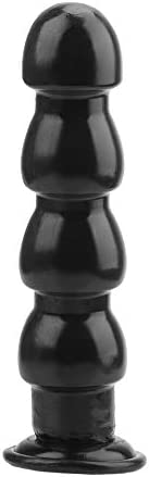 NOPNOG 9 Inch Long Anal Bead with Suction Cup, Anal Dildo, PVC (Black)