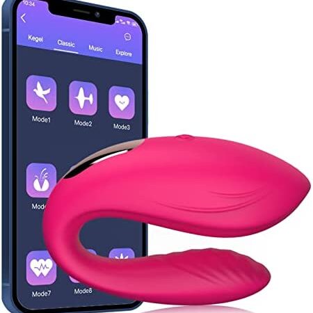 Couple Vibrator with APP Control - SUNSDEW Rechargeable Anal G-Spot Vibrator Massager APP Bluetooth Control Custom Vibrations, Adult Sex Toy for Couple or Women