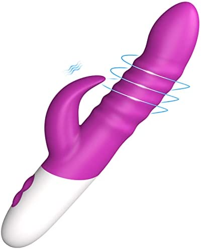G Spot Rabbit Vibrator with Dual Motor for Clitoris Stimulation, Vibrating Ball Clit Stimulator Dildo Vibrators with 12 Vibration Modes Rechargeable for Women Adult Sex Toys (Purple)