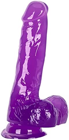 Realistic Dildo for Woman, Ultra Soft Dildo with Curved Shaft and Balls for Couple Beginners G-spot Vaginal Masturbator Adult Sex Toy, Fashion Edition Gift Sets Man Woman (Purple-1, 7.0inches)