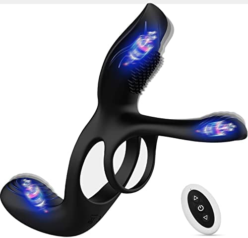 Sex Toys Vibrator for Couple 3 in 1 Vibrating Ring with 10 Modes Men's Penis Rings Vibrators Perineum Mens Vibrator G-spot Clitorals Stimulator for Women, Adult Sex Toy & Games Adult Toy for Men