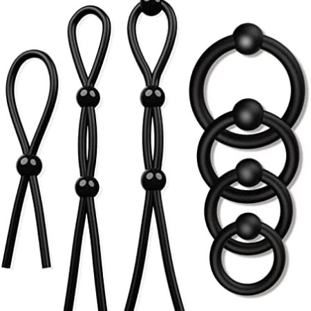 Cock Rings Set Silicone, Adjustable Penis Rings for Male Erection Enhancing Sex Toy 7 Different Love Ring for Men Long Lasting Stronger, Adult Male Sex Toys for Men Couple Pleasure Stronger Erection
