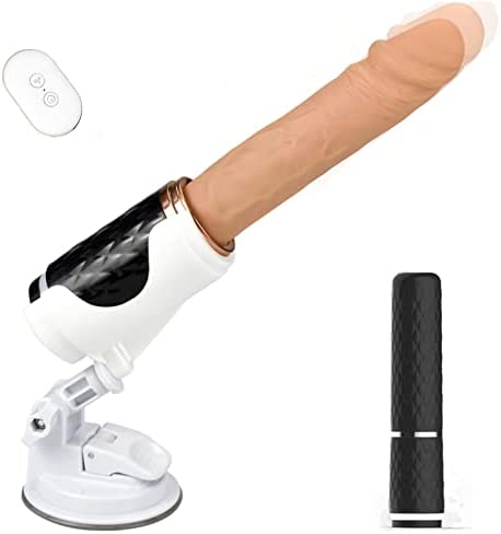 Thrusting Vibrating Anal Massive Thick Silicone Dildo with Strong Suction Cup, Masturbation Women G spot Vibrators Realistic Large Big Dildos Adult Sex Toy Gay Toys for Mens Sex Couples Pleasure