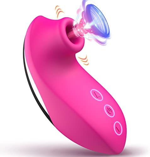 EAWESION Clitoral Sucking Sex Toys for Women with 10 Powerful Vibrating Vibratorters Clitoris Nipple Clit Sucker Tongue Licker Anus Anal Massager G Spot Vibrator Vagina Stimulator Adult Sex Toy, Rose