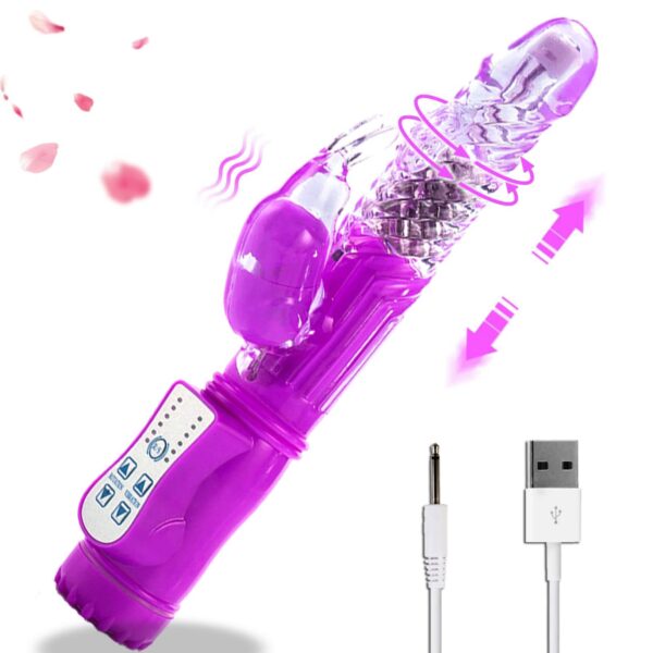 G Spot Rabbit Vibrator - Sex Toys Electric Vibrating Dildo 8.5 inch with 12 Vibration Modes 360°Rotation Dido Vibrating Clitoris Stimulator Adult Sex Toys for Women（purple）