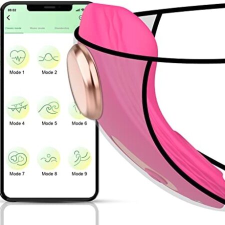 Wearable Butterfly Slip Vibrator with APP & Remote Control, Bluetooth Couple Vibrator Portable Mini Lay-on Vibrator with 10 Modes for Her Clitoris Vaginal, Sex Toy with Magnetic Clip for Women