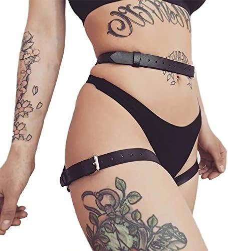Punk Leather Body Belt Suspenders Lingerie Gothic Garter Belts Party Halloween Body Chain Accessories for Women and Girls